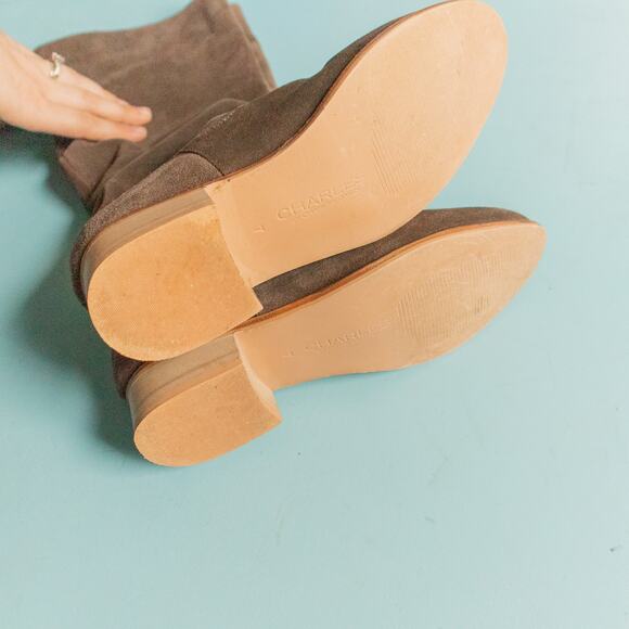 Charles By Charles David Brown Heeled Boots - Picture 5 of 6